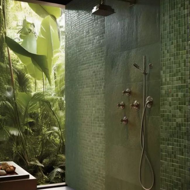 Salle de bain verte _ Inspirez-vous de ces réalisations - BCG